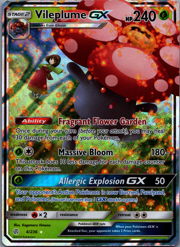 004 Vileplume GX Cosmic Eclipse Rare Holo GX Moderately Played