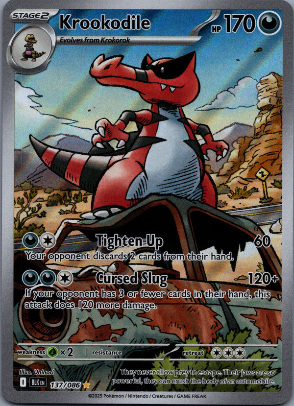 137 Krookodile Black Bolt Illustration Rare Near Mint