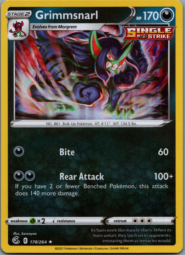 178 Grimmsnarl Fusion Strike Rare Holo Near Mint