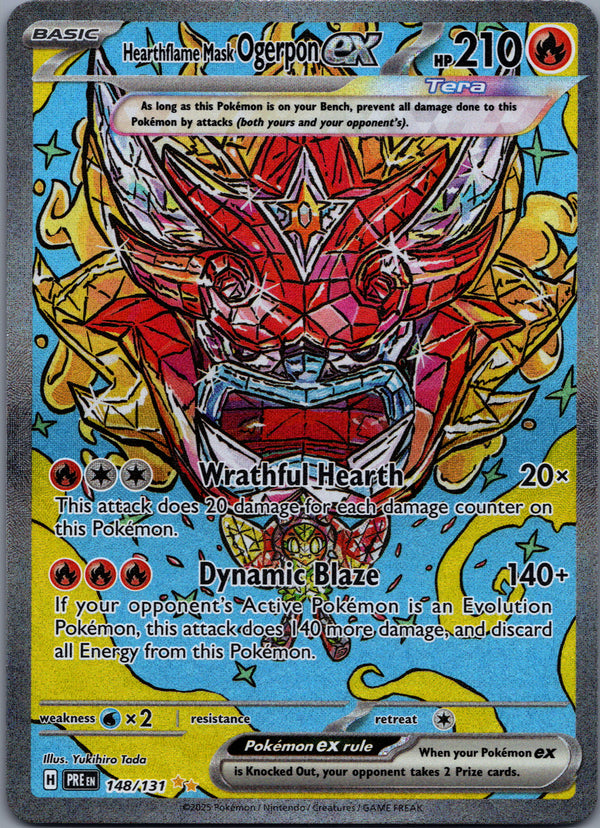 148 Hearthflame Mask Ogerpon ex Prismatic Evolutions Special Illustration Rare Near Mint