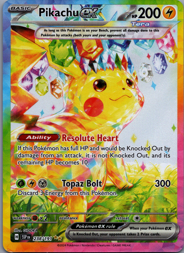 238 Pikachu ex Surging Sparks Special Illustration Rare Near Mint