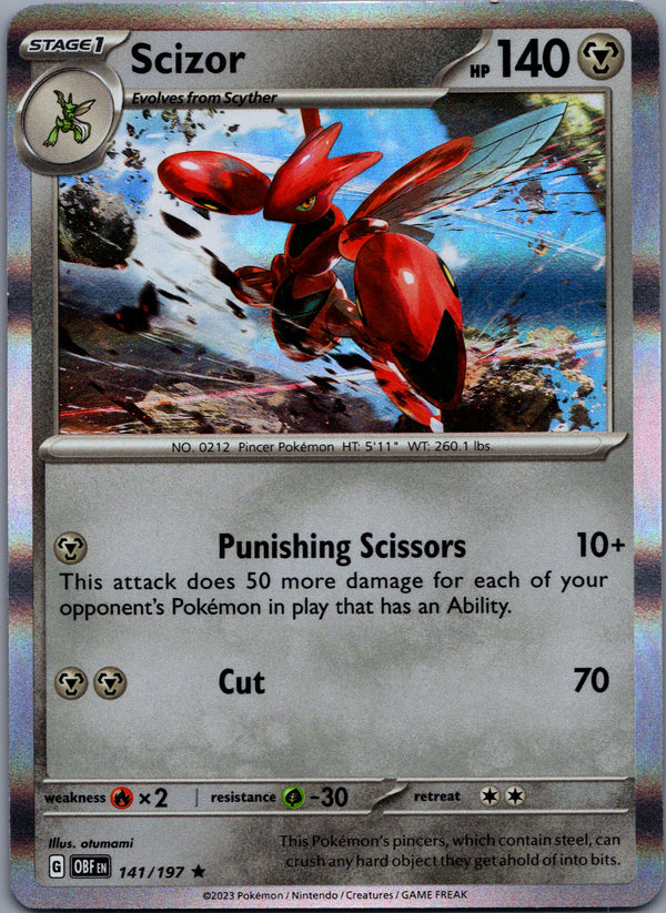 141 Scizor Obsidian Flames Rare Near Mint