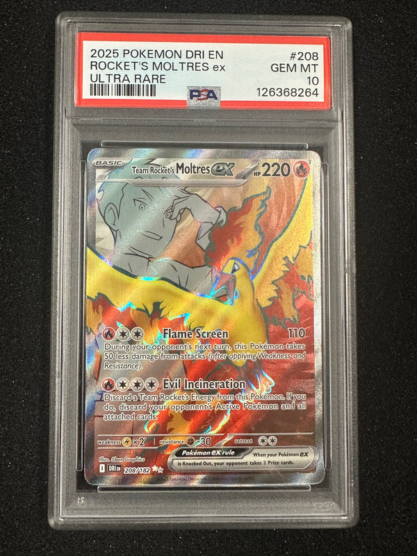 208 Team Rocket's Moltres ex Destined Rivals Ultra Rare PSA 10