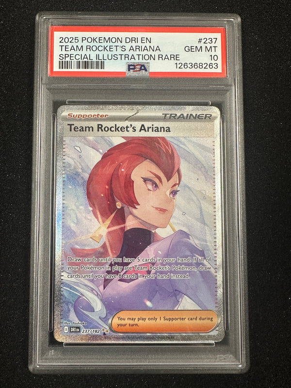 237 Team Rocket's Ariana Destined Rivals Special Illustration Rare PSA 10