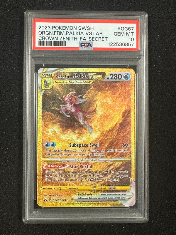 GG67 Origin Forme Palkia VSTAR Crown Zenith Rare Secret PSA 10