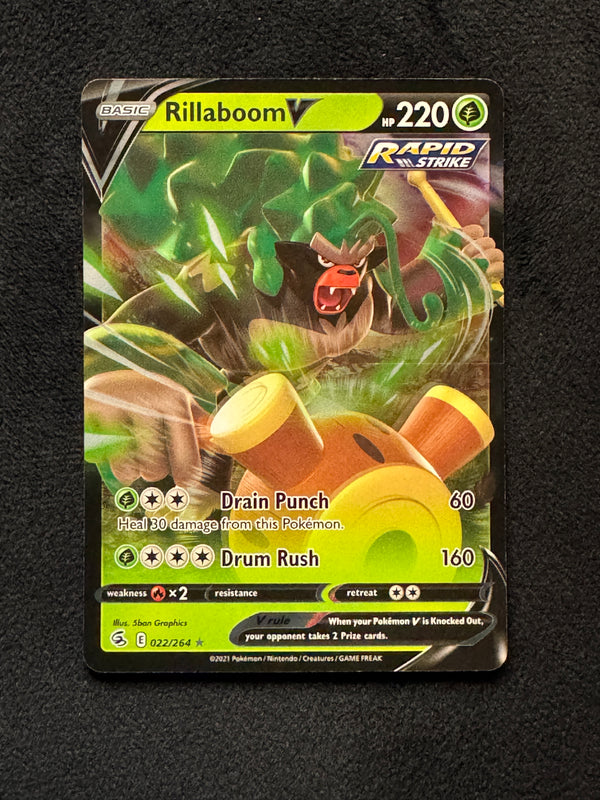 022 Rillaboom V Fusion Strike Holo Rare V Near Mint