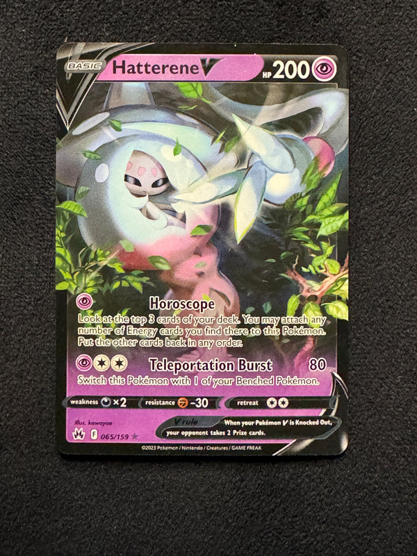 065 Hatterene V Crown Zenith Holo Rare V Near Mint