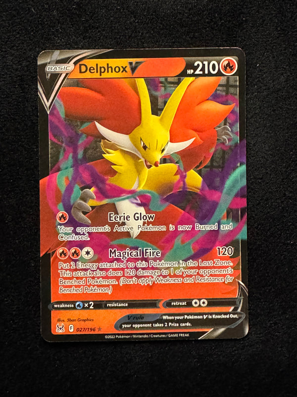 027 Delphox V Lost Origin Holo Rare V Near Mint