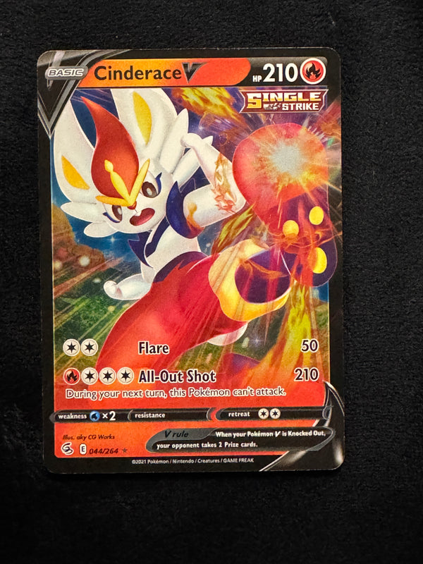 044 Cinderace V Fusion Strike Holo Rare V Near Mint