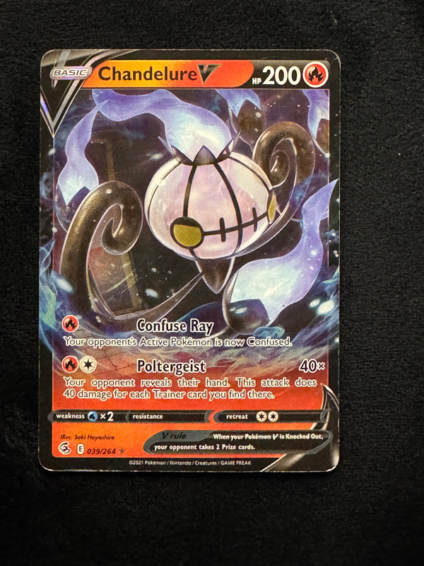 039 Chandelure V Fusion Strike Holo Rare V Near Mint