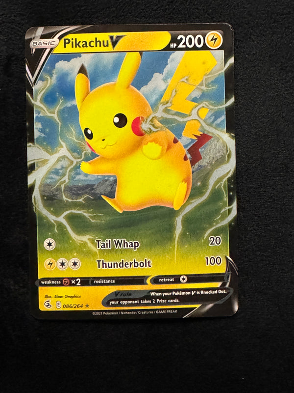 086 Pikachu V Fusion Strike Holo Rare V Near Mint