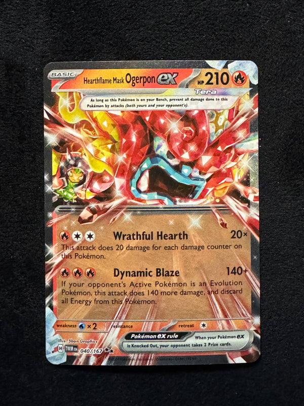 040 Hearthflame Mask Ogerpon ex Twilight Masquerade Double Rare NM