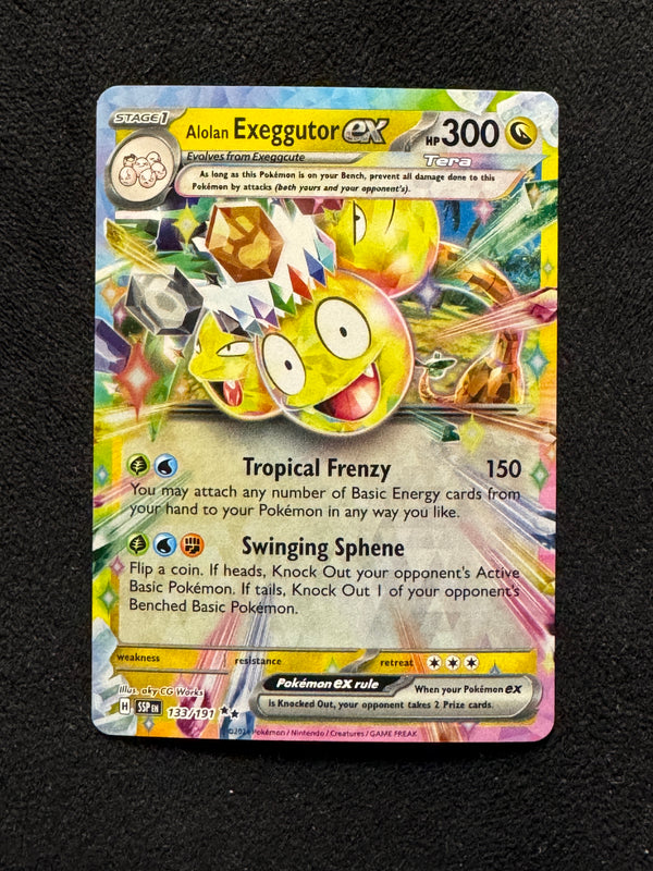 133 Alolan Exeggutor ex Surging Sparks Double Rare Near Mint