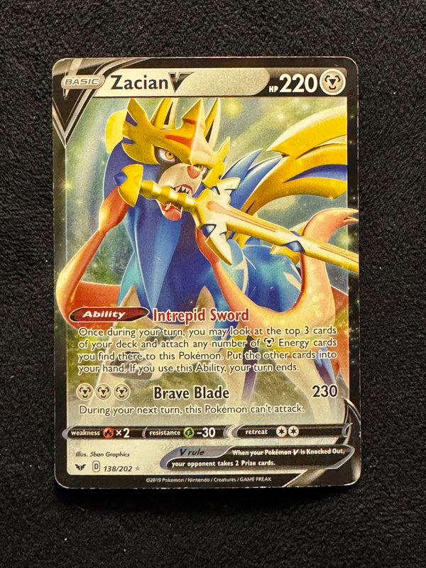 138 Zacian V Sword & Shield Holo Rare V Near Mint