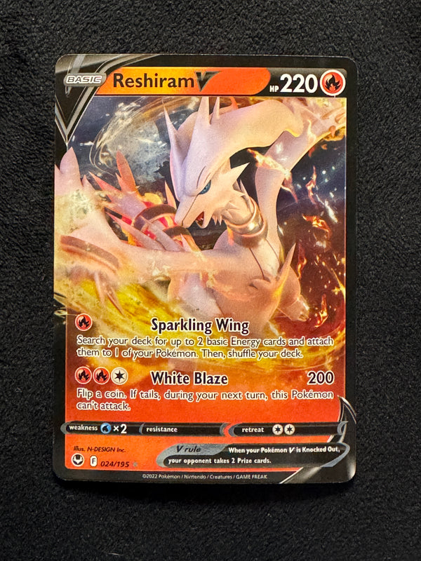 024 Reshiram V Silver Tempest Holo Rare V Near Mint