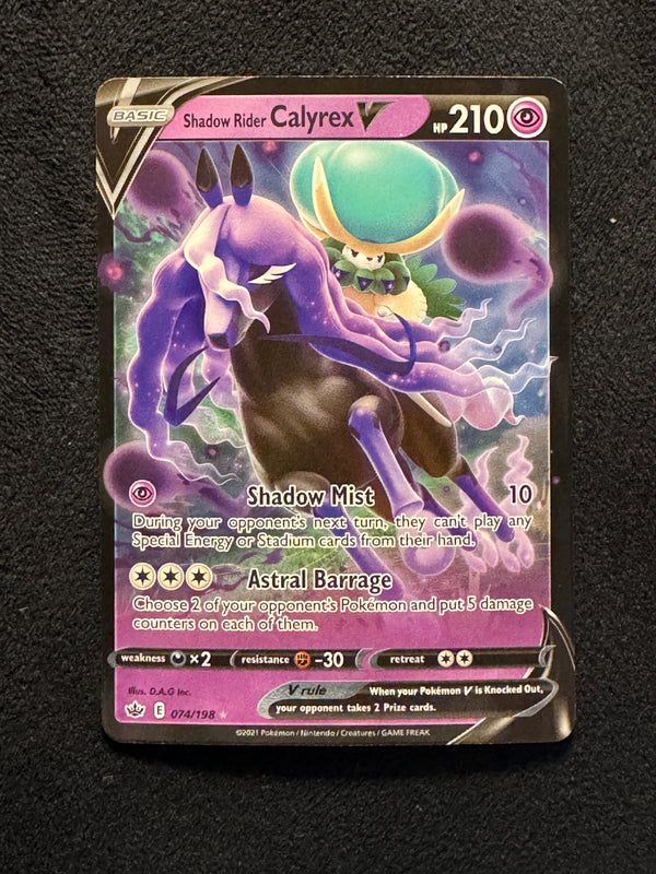 074 Shadow Rider Calyrex V Chilling Reign Holo Rare V Near Mint