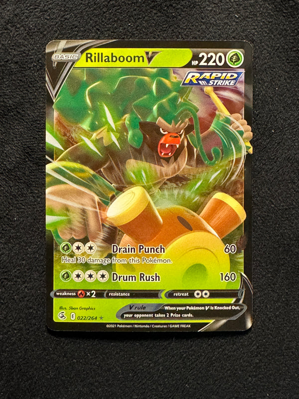 022 Rillaboom V Fusion Strike Holo Rare V NM