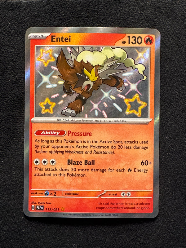 112 Entei Paldean Fates Shiny Rare Near Mint