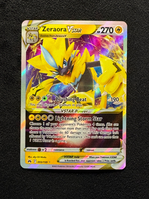 055 Zeraora VSTAR Crown Zenith Holo Rare VSTAR Near Mint