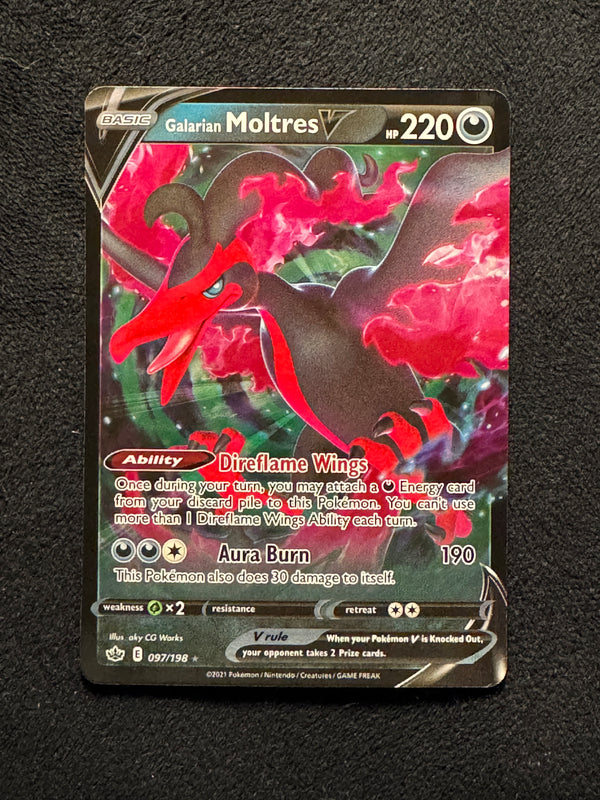 097 Galarian Moltres V Chilling Reign Holo Rare V Near Mint