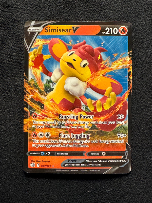 027 Simisear V Brilliant Stars Holo Rare V Near Mint