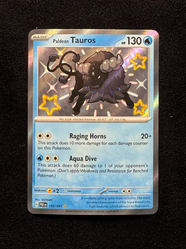 120 Paldean Tauros Paldean Fates Shiny Rare Near Mint