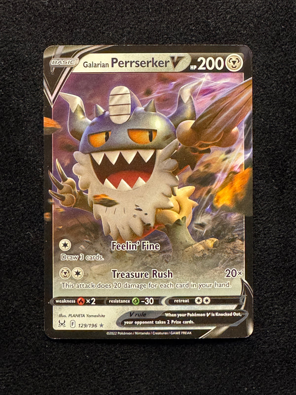 129 Galarian Perrserker V Lost Origin Holo Rare V Near Mint