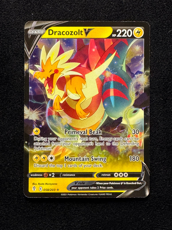 058 Dracozolt V Evolving Skies Holo Rare V Near Mint