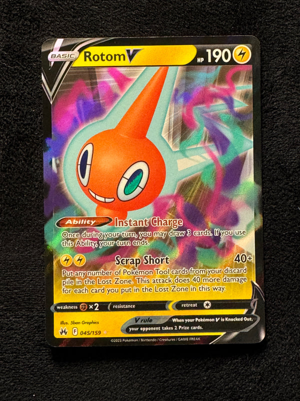 045 Rotom V Crown Zenith Holo Rare V Near Mint