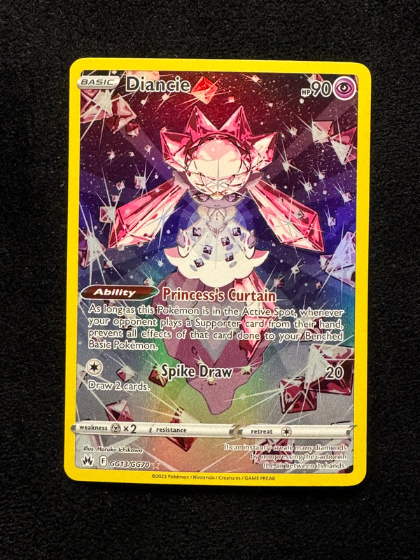 GG13 Diancie Crown Zenith Rare Holo Near Mint