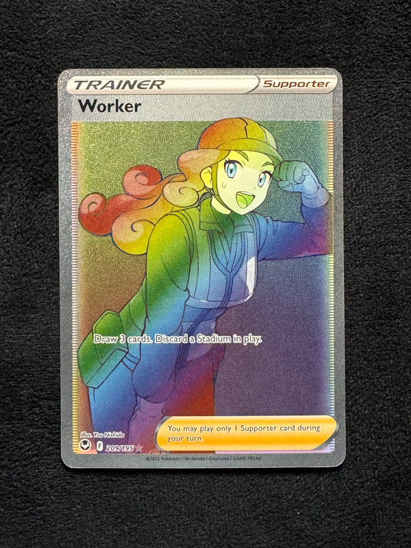 209 Worker Silver Tempest Rare Rainbow Near Mint