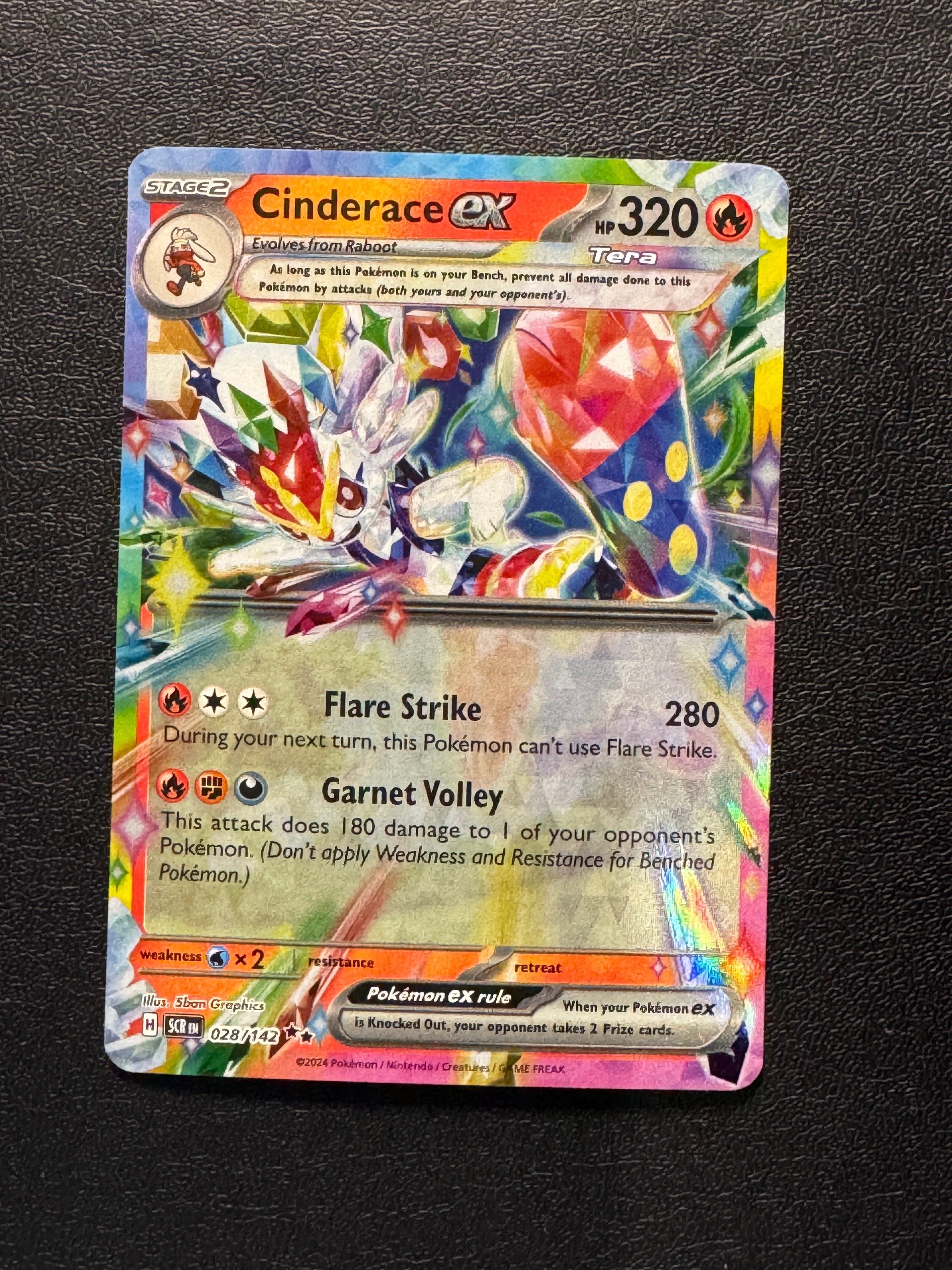 pokemon card cinderace ex Cinderace ex - 028/142 28 - SV07 Stellar Crown Holofoil
