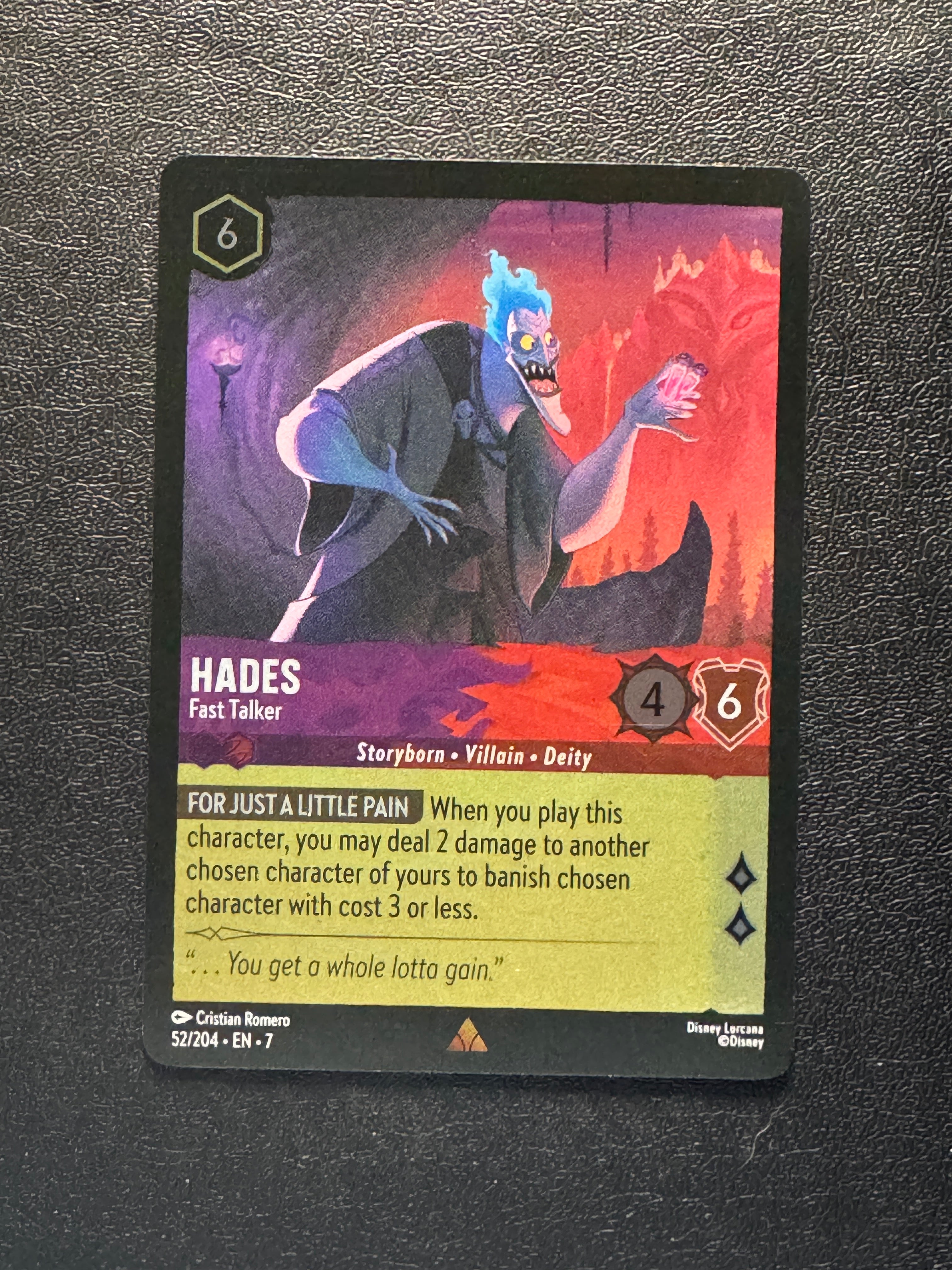hades lorcana card 052 Hades