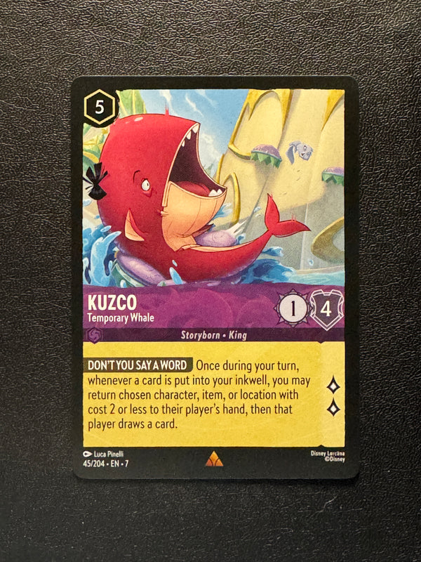 045 Kuzco - Temporary Whale Archazia's Island Rare Near Mint
