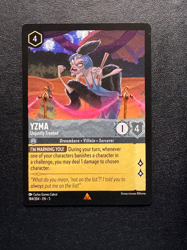 184 Yzma - Unjustly Treated Shimmering Skies Rare Near Mint