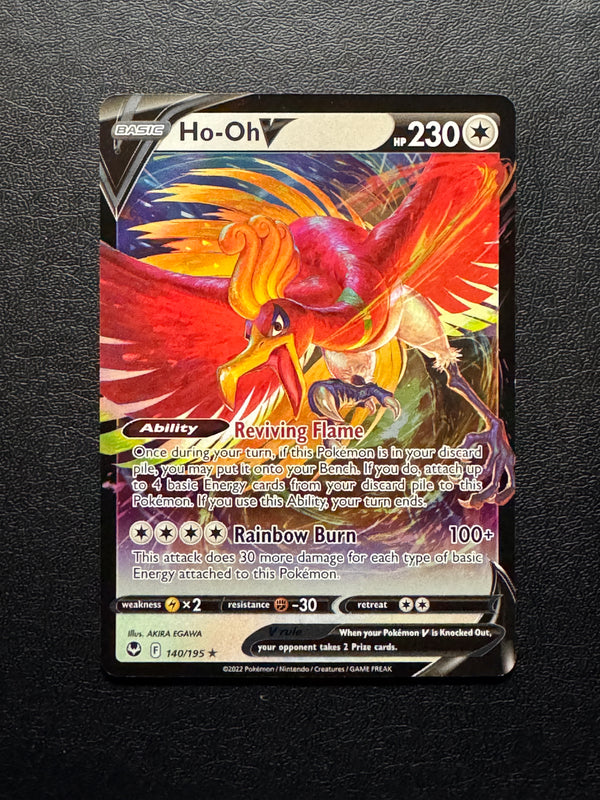 140 Ho-Oh V Silver Tempest Holo Rare V Near Mint