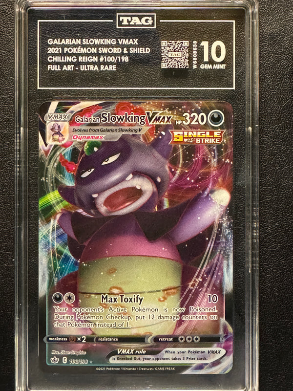 100 Galarian Slowking VMAX Chilling Reign Holo Rare VMAX TAG 10