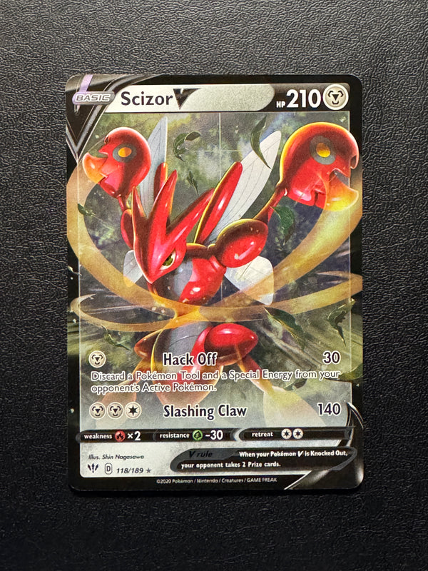 118 Scizor V Darkness Ablaze Holo Rare V Near Mint