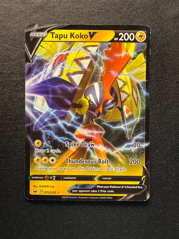 072 Tapu Koko V Sword & Shield Holo Rare V Near Mint