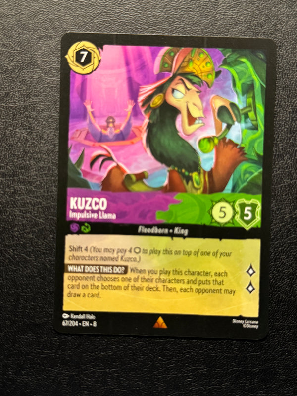 067 Kuzco - Impulsive Llama Reign of Jafar Rare Near Mint