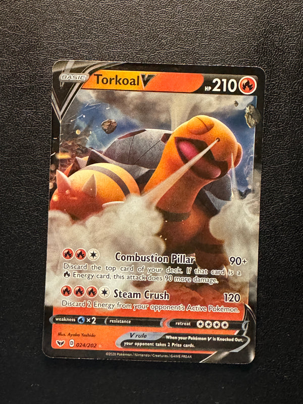 024 Torkoal V Sword & Shield Holo Rare V Near Mint