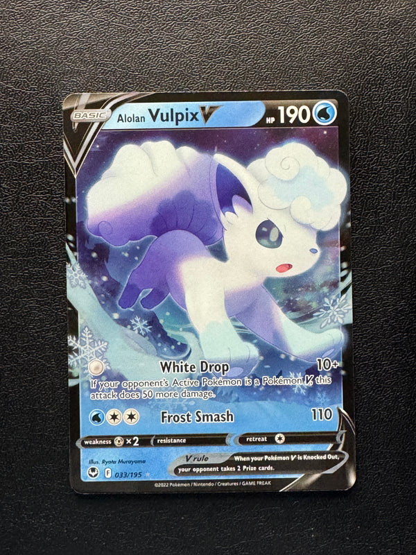 033 Alolan Vulpix V Silver Tempest Holo Rare V Near Mint