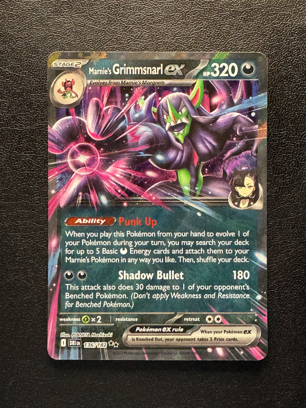 136 Marnie's Grimmsnarl ex Destined Rivals Double Rare Near Mint