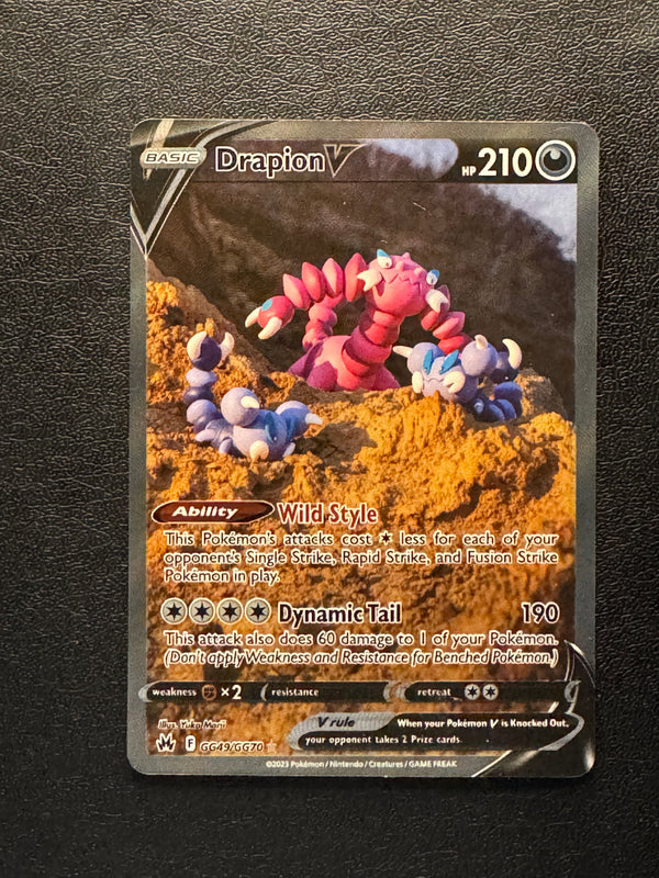 GG49 Drapion V Crown Zenith Holo Rare V Near Mint