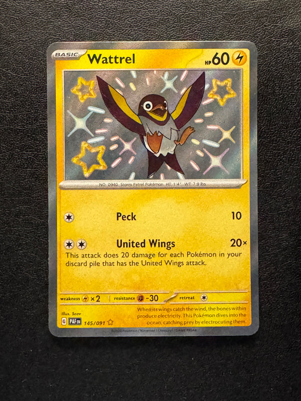 145 Wattrel Paldean Fates Shiny Rare Near Mint