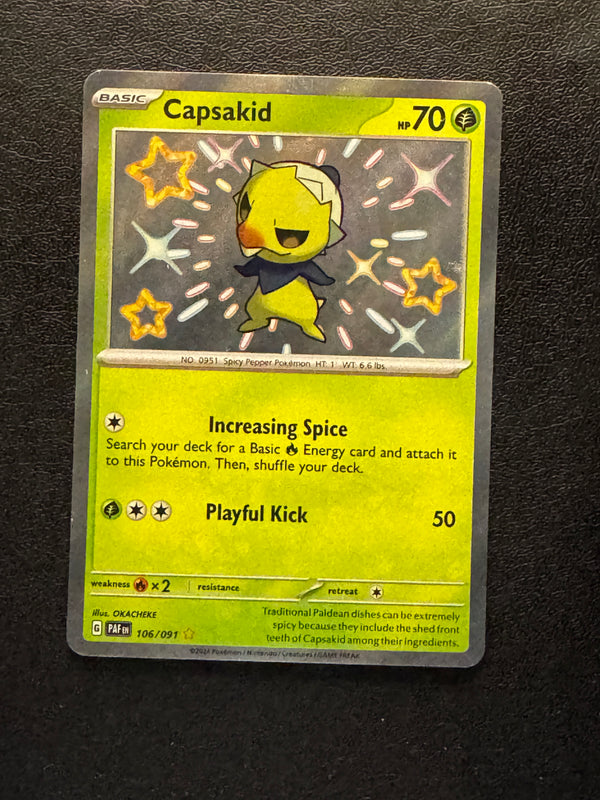 106 Capsakid Paldean Fates Shiny Rare Near Mint