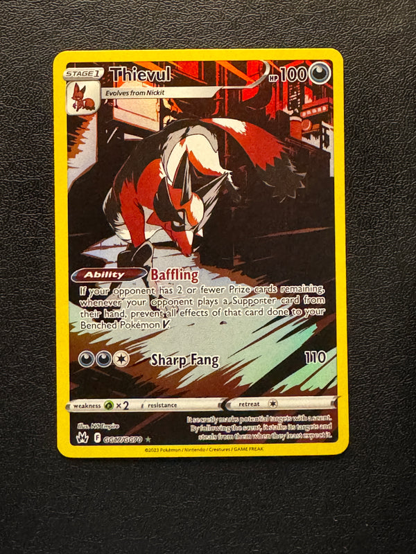 GG17 Thievul Crown Zenith Rare Holo Near Mint