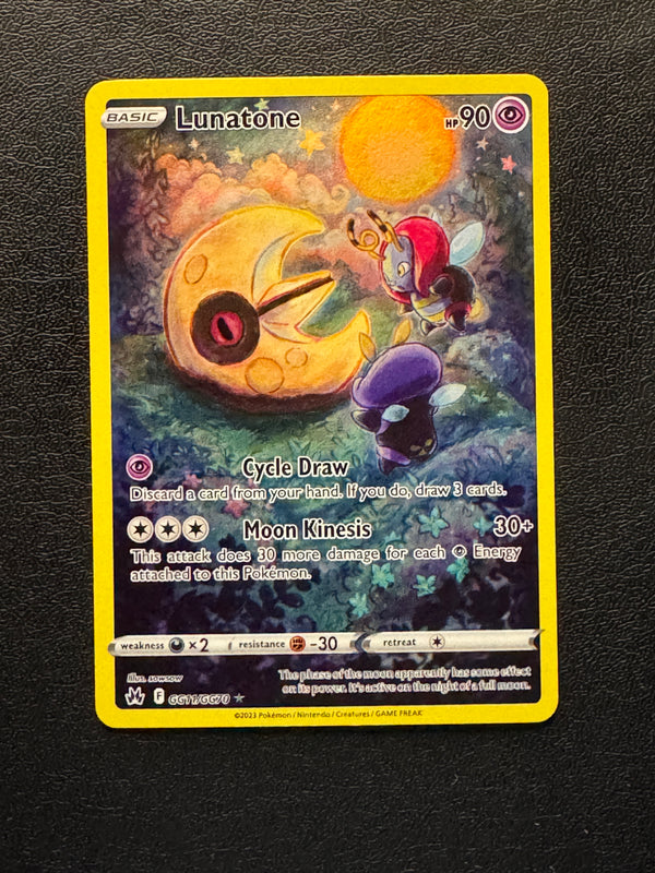 GG11 Lunatone Crown Zenith Rare Holo Near Mint