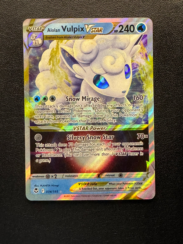 034 Alolan Vulpix VSTAR Silver Tempest Holo Rare VSTAR Near Mint