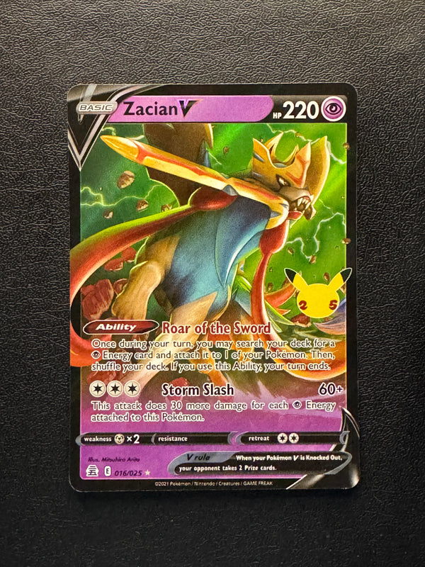 016 Zacian V Celebrations Holo Rare V Near Mint